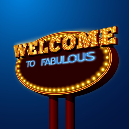 Entertainment vegas night life gambling disco dance nightclubs  advertising shiny lights billboard poster vector illustrationのイラスト素材