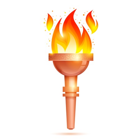 Winner torch with burning fire icon isolated on white background vector illustrationのイラスト素材