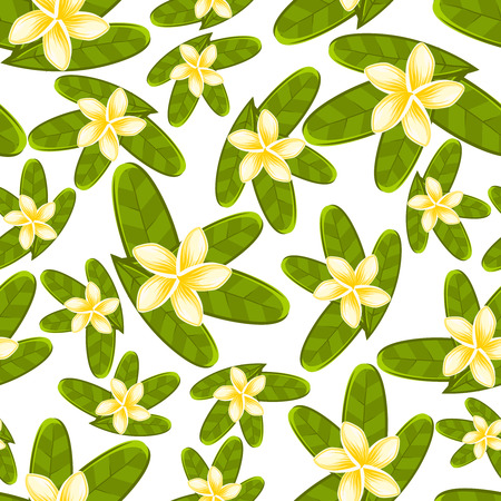 Tropical seamless pattern green leaves floral background template for wallpaper vector illustrationのイラスト素材