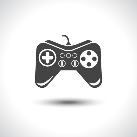 Modern electronic gambling games joystick device black icon  with reflection casino background poster abstract vector illustrationのイラスト素材
