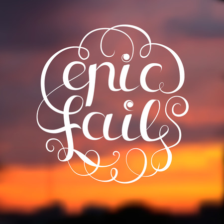 Epic fail design with title on blurred background flat vector illustrationのイラスト素材