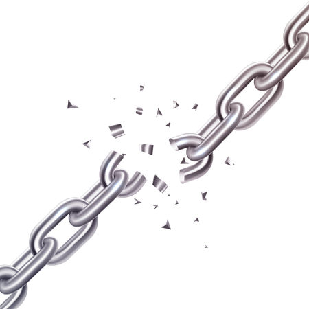 Color illustration depicting broken metal chain with iron pieces vector illustrationのイラスト素材