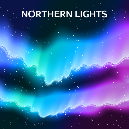 Northern lights abstract background composition of colorful polar lights and the starry archのイラスト素材