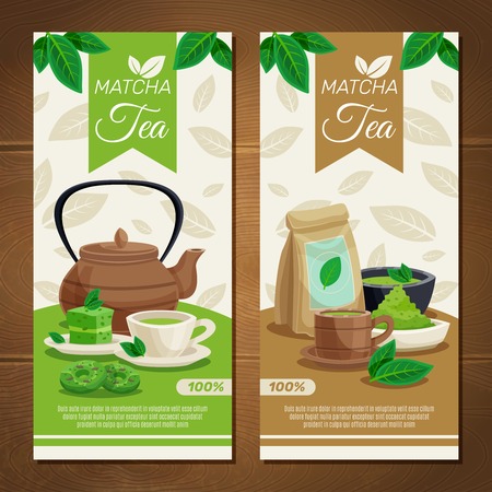 Japanese tea ceremony banners setのイラスト素材