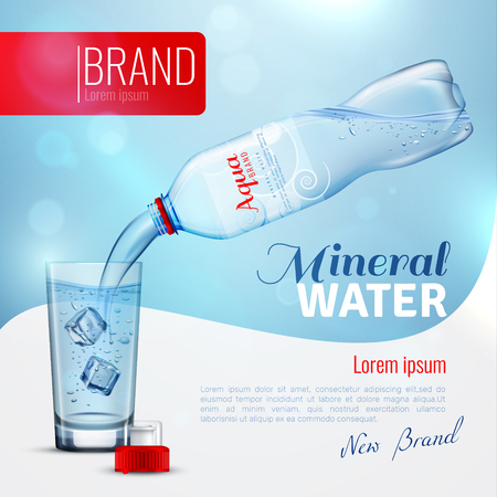Mineral water advertising brand posterのイラスト素材