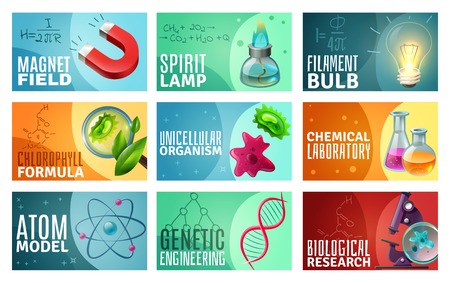 Set of science isolated vector illustrationのイラスト素材