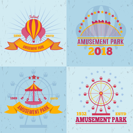 Amusement park emblems design concept vector illustrationのイラスト素材