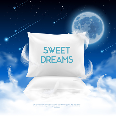 Better night sleep cushions realistic promotion posterのイラスト素材