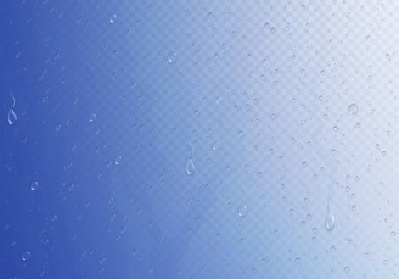Misted glass background transparent composition with lots of small water drops on steamy glossy gradient surface vector illustrationのイラスト素材