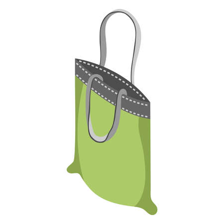 Zero waste isometric composition with isolated image of bag for shopping made from recyclable cloth vector illustrationのイラスト素材