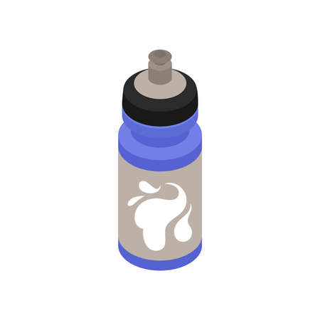 Isometric water flask for cyclists on white background 3d vector illustrationのイラスト素材