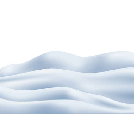 Snow wavy snowdrift with winter symbols realistic vector illustrationのイラスト素材