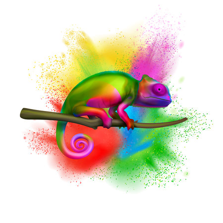 Chameleon Color Explosion Realisticのイラスト素材