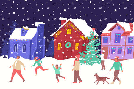 Christmas House Lights Compositionのイラスト素材