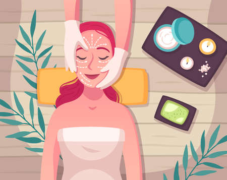 Skincare Cartoon Compositionのイラスト素材