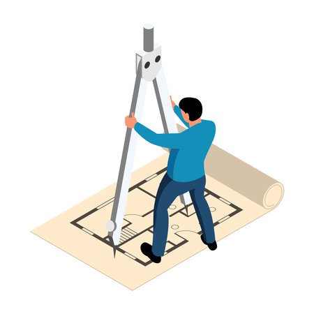 Isometric Architect Design Conceptのイラスト素材