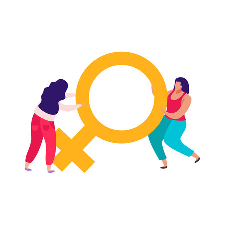 Female Discrimination Sign Compositionのイラスト素材