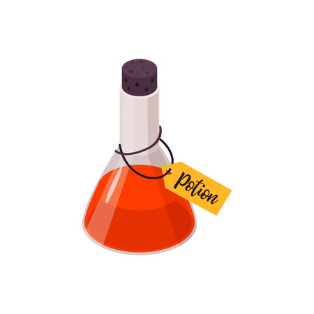 Funky red potion Isometric Compositionのイラスト素材