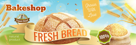 Baked Foods Shop Posterのイラスト素材