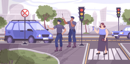 Traffic Police Illustrationのイラスト素材
