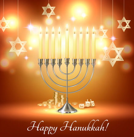 Hanukkah Realistic Background Compositionのイラスト素材