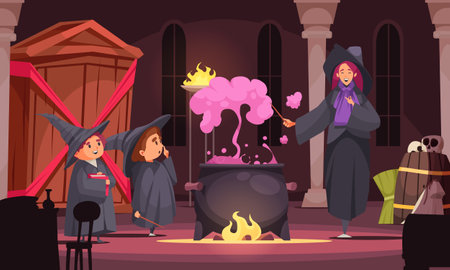 Potion Magic School Compositionのイラスト素材