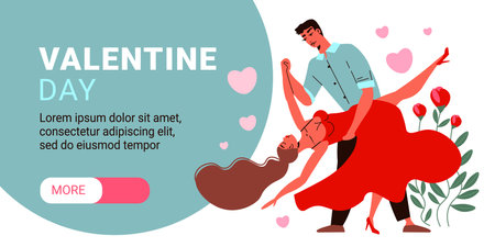 Valentines Day Horizontal Bannerのイラスト素材