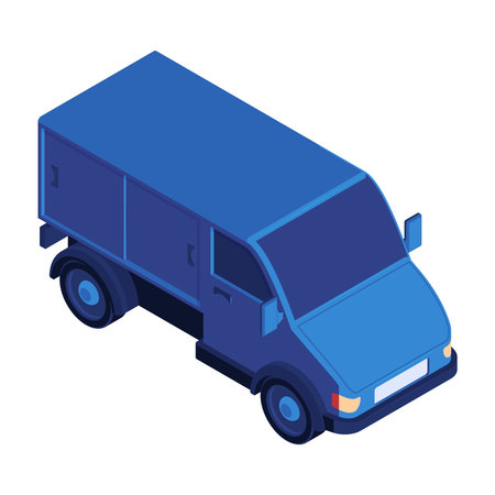 Post Delivery Van Compositionのイラスト素材