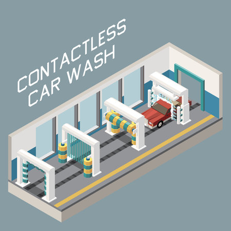 Car Wash Concept illustrationのイラスト素材