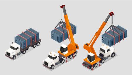 Box Tank Loading Set illustrationのイラスト素材