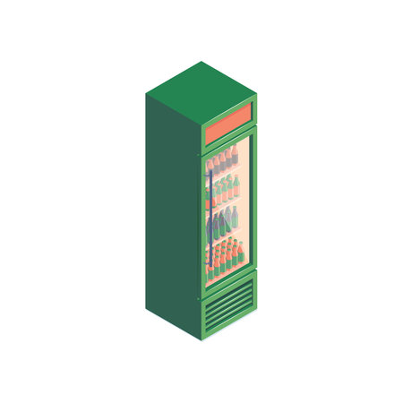 Supermarket Drinks Fridge Compositionのイラスト素材