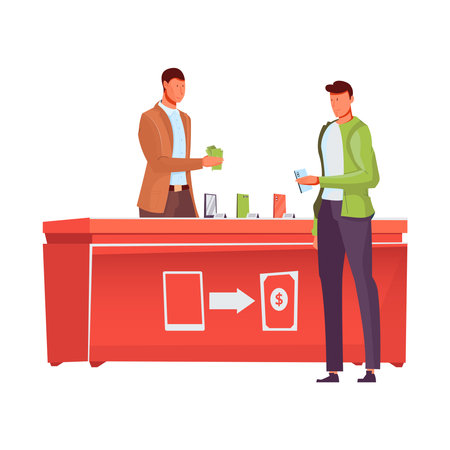 Pawnshop Flat Illustrationのイラスト素材