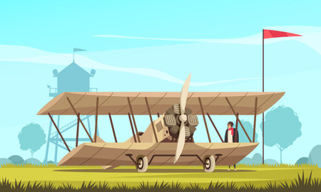 Vintage Airplane Transport  illustrationのイラスト素材