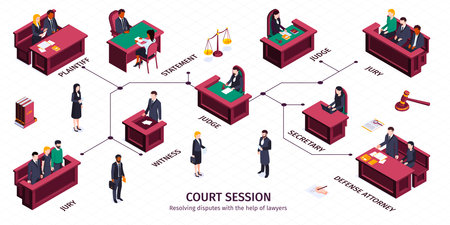 Court Session Isometric Infographicsのイラスト素材