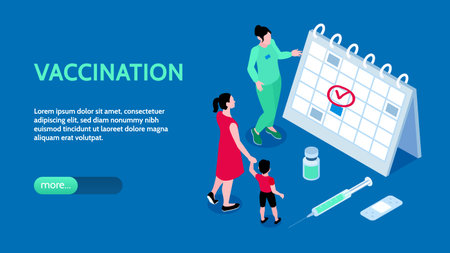 Vaccination Horizontal Banner illustrationのイラスト素材