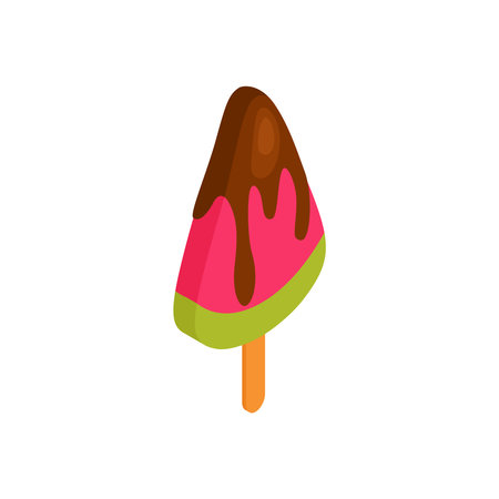 Watermelon Ice Cream illustrationのイラスト素材