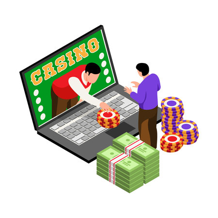 Casino Laptop Dealer illustrationのイラスト素材