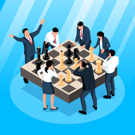 Isometric Chess Business Compositionのイラスト素材