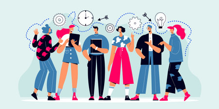 Team Work Icons Compositionのイラスト素材