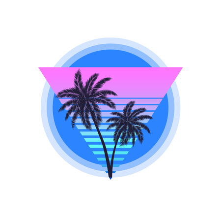 Palms Retro Illustrationのイラスト素材