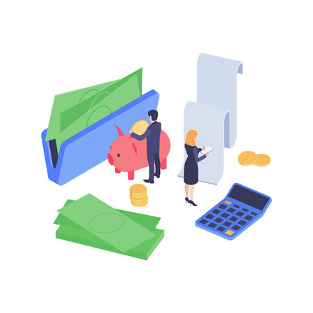 Isometric Finance Conceptのイラスト素材