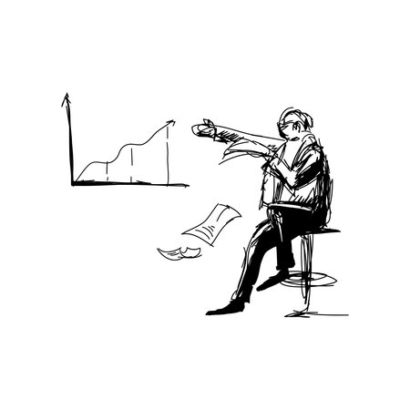 Doodle Business People Iconのイラスト素材