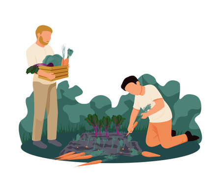 Flat Farm Illustrationのイラスト素材