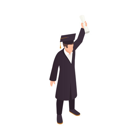 High School Graduate Illustrationのイラスト素材