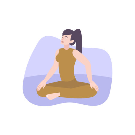Meditating Woman Illustrationのイラスト素材