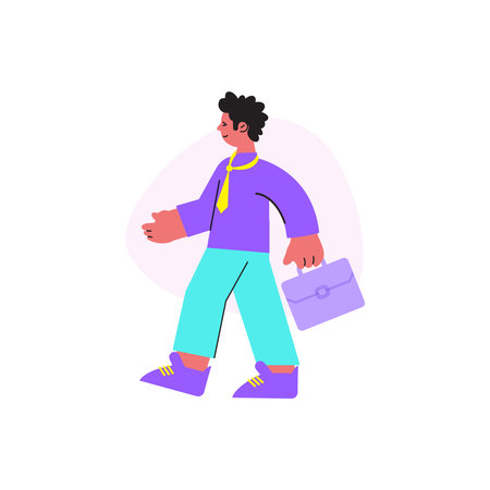 Flat School Boy Illustrationのイラスト素材
