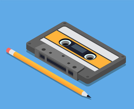 Vintage Audio Cassette Compositionのイラスト素材