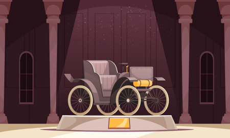 First Car Museum Compositionのイラスト素材