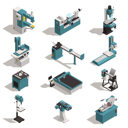 Metalworking Machines Setのイラスト素材