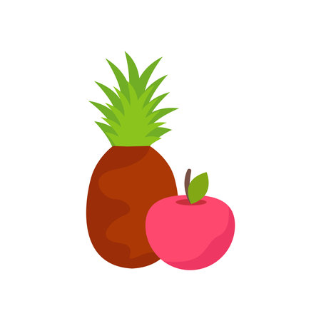 Organic Fruit Iconのイラスト素材